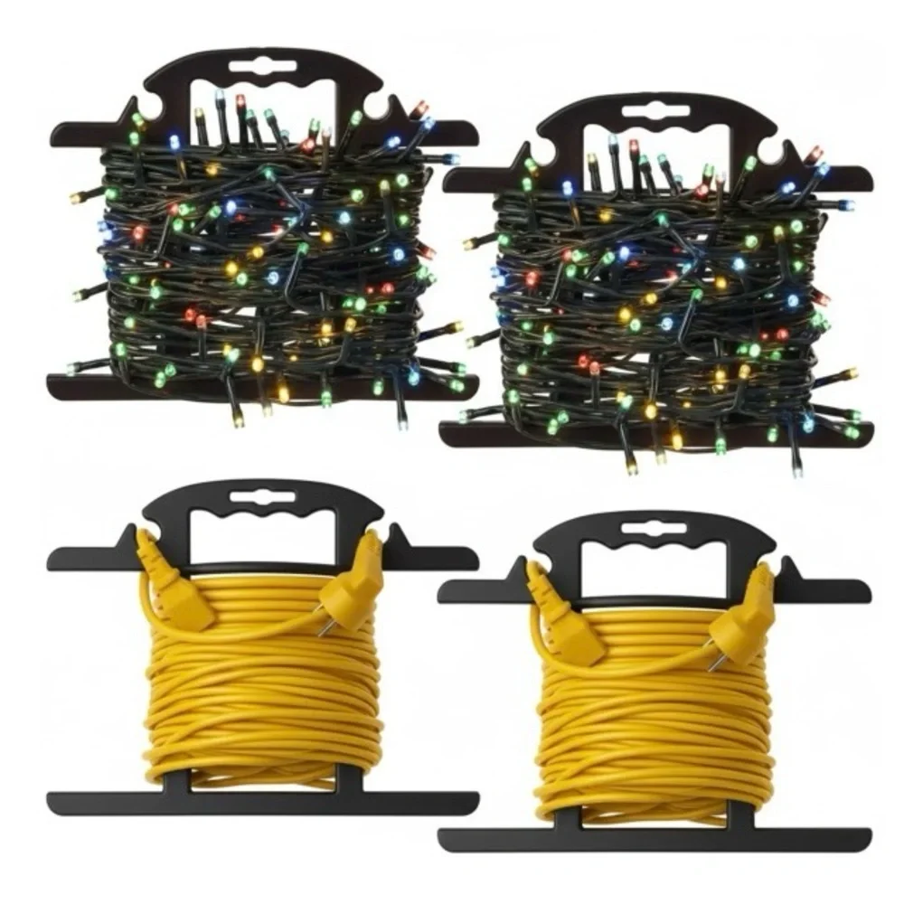Ripeng 4 Pcs ABS Heavy Duty Extension Cord Storage Reel Portable Christmas Light